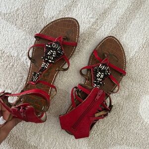 Sam Edelman Calf Hair & Leather Beaded Gladiator Sandals